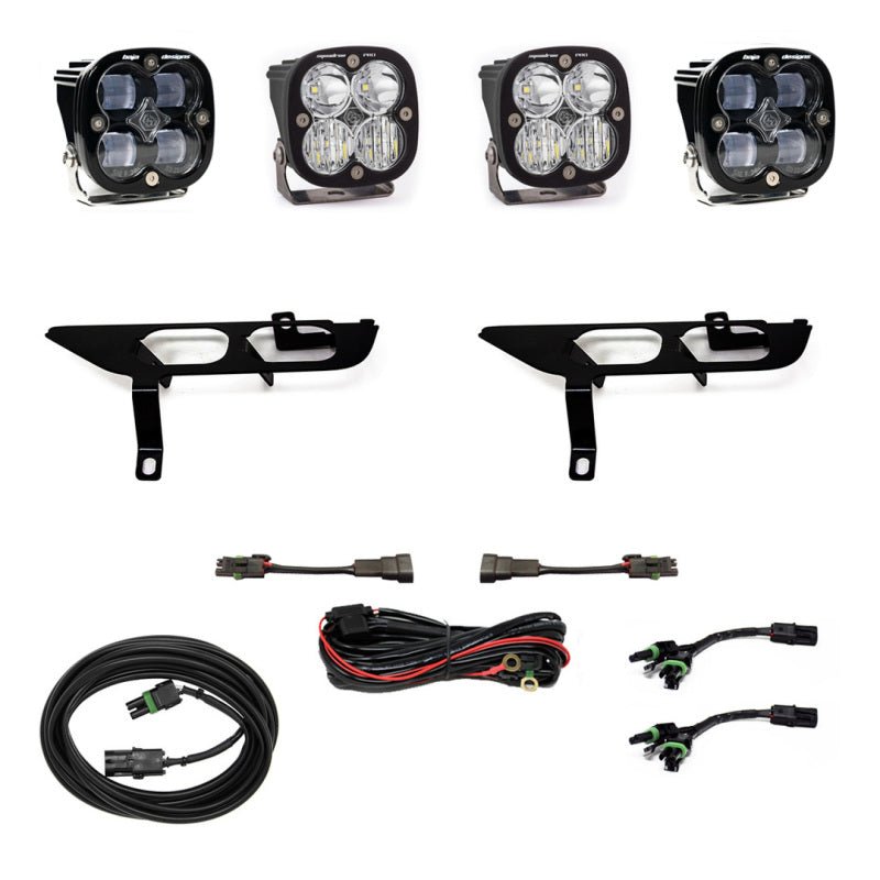 Baja Designs 2021+ Ford F150 Fog Pocket Kit SAE Clear Squadron Pro DC - Light Bars & Cubes - Baja Designs