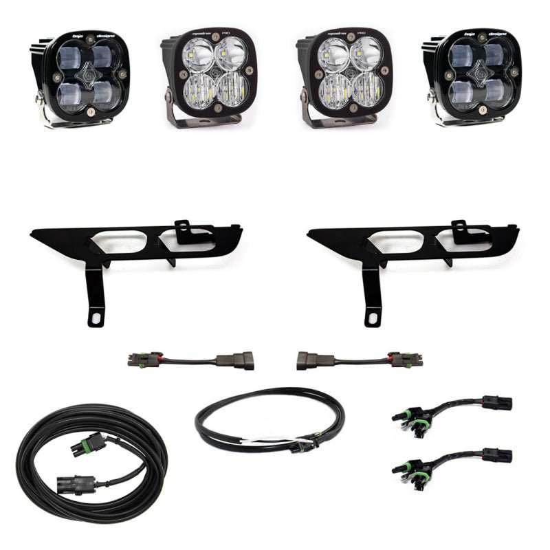 Baja Designs 2021+ Ford F150 Fog Pocket Kit SAE Clear Squadron Pro DC with Upfitter - Light Bars & Cubes - Baja Designs