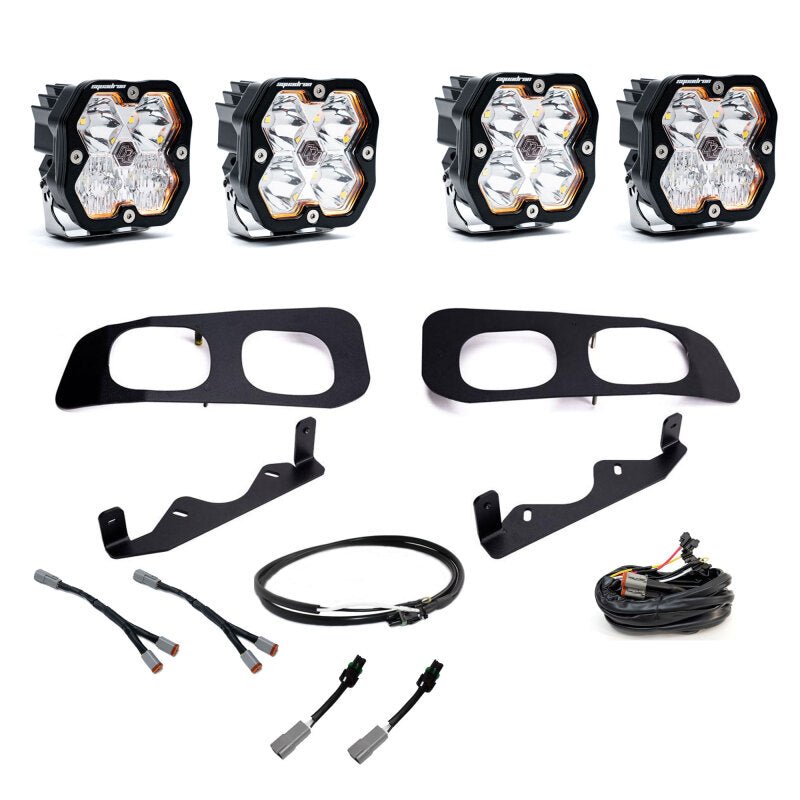 Baja Designs 2023+ Ford SD Squadron Sport 2.0 Dual Fog Pocket Kit Upfitter (Multi Patterns) - Clear - Fog Lights - Baja Designs