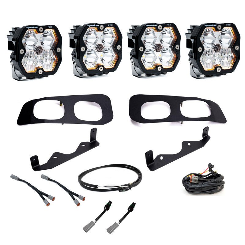 Baja Designs 2023+ Ford SD Squardon Pro 2.0 Dual Fog Pocket Kit Upfitter (Multi Patterns) - Clear - Fog Lights - Baja Designs