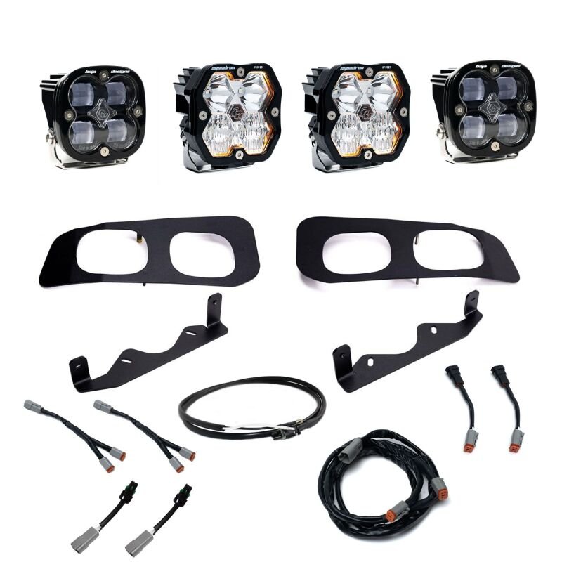 Baja Designs 2023+ Ford Super Duty Squadron Pro/SAE 2.0 Dual Fog Pocket Kit (SAE Fog) - Clear - Fog Lights - Baja Designs