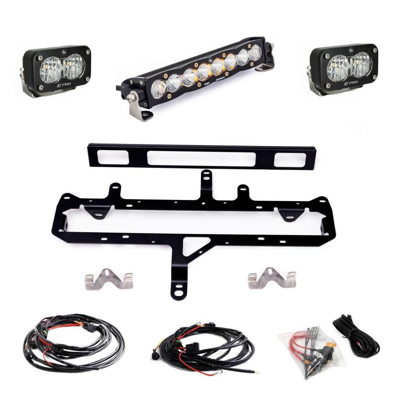 Baja Designs 2024+ Toyota Tacoma (Incl. TRD Pro) 10in. S8/S2 Pro Grille Kit - Clear - Light Mounts - Baja Designs
