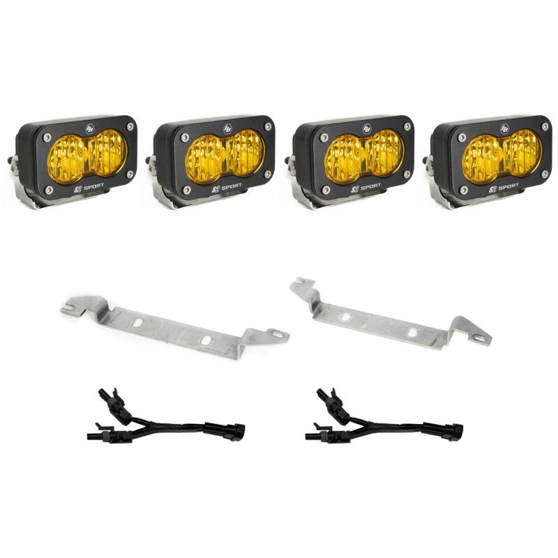 Baja Designs 2025 Toyota 4Runner S2 Sport Fog Pocket Light Kit - Amber - Light Bars & Cubes - Baja Designs