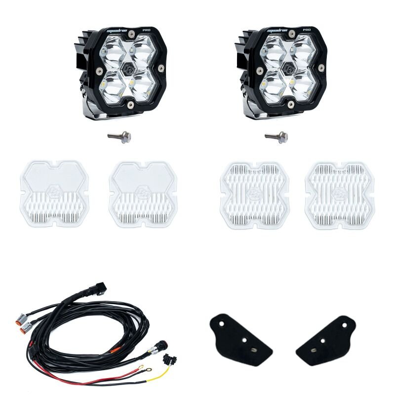 Baja Designs 21 - 25 Ford Bronco (Incl. 22 - 25 Raptor) Squadron Pro 2.0 A - Pillar Kit Tgl (Spot) - Clear - Light Bars & Cubes - Baja Designs