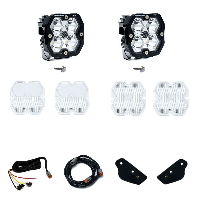 Baja Designs 21 - 25 Ford Bronco (Incl. 22 - 25 Raptor) Squadron Pro 2.0 A - Pillar Kit UP (Spot) - Clear - Light Bars & Cubes - Baja Designs