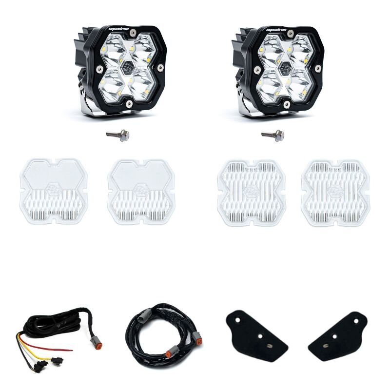 Baja Designs 21 - 25 Ford Bronco (Incl. 22 - 25 Raptor) Squadron Sport 2.0 A - Pillar Kit UP (Spot) - Clear - Light Bars & Cubes - Baja Designs