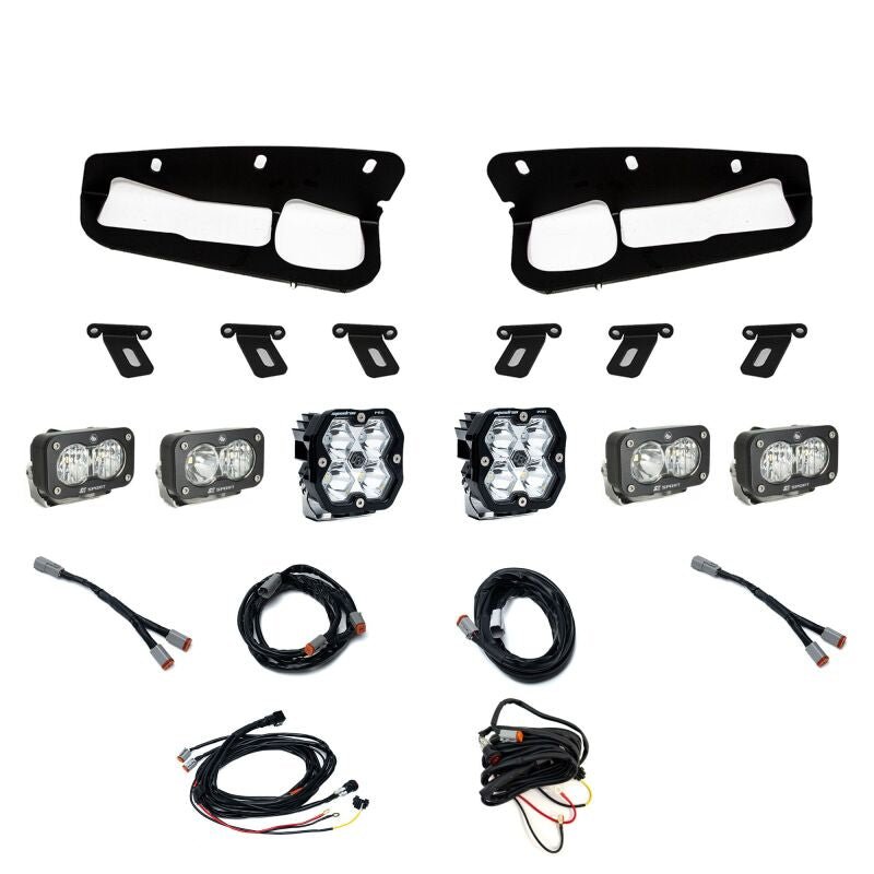 Baja Designs 21 - 25 Ford Bronco Squadron 2.0 Pro (Spot) / S2 Sport D/C W/C FPK Steel Bmpr - Clear - Light Bars & Cubes - Baja Designs