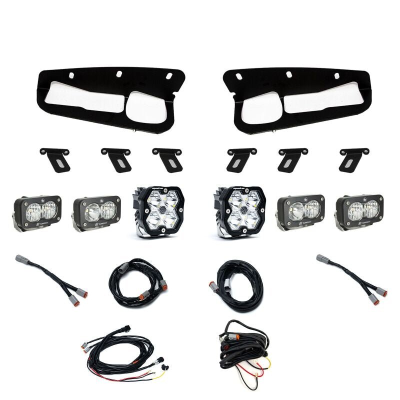 Baja Designs 21 - 25 Ford Bronco Squadron 2.0 (Spot) / S2 Sport D/C & W/C FPK Steel Bumper - Clear - Light Bars & Cubes - Baja Designs