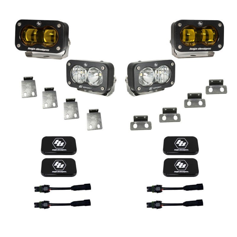 Baja Designs 21+ Ford Raptor/22+ Bronco S2 SAE Pro Fog Pocket Light Kit - Fog Lights - Baja Designs