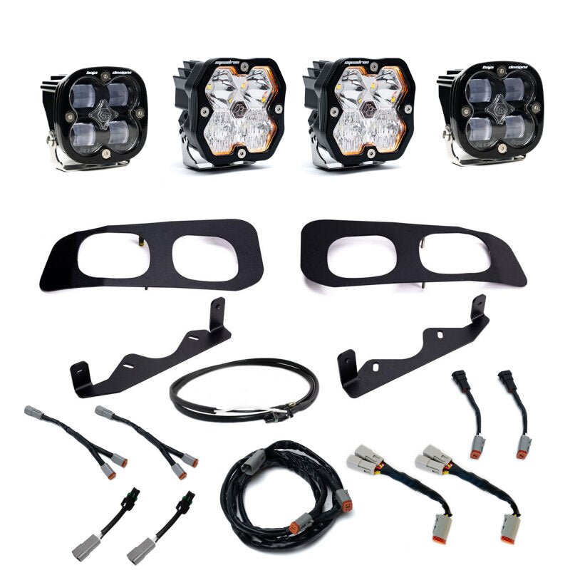 Baja Designs 23 - 25 Ford SD Squadron Sport/SAE 2.0 Dual Fog Pocket Kit Upfitter (SAE Fog) - Clear - Fog Lights - Baja Designs