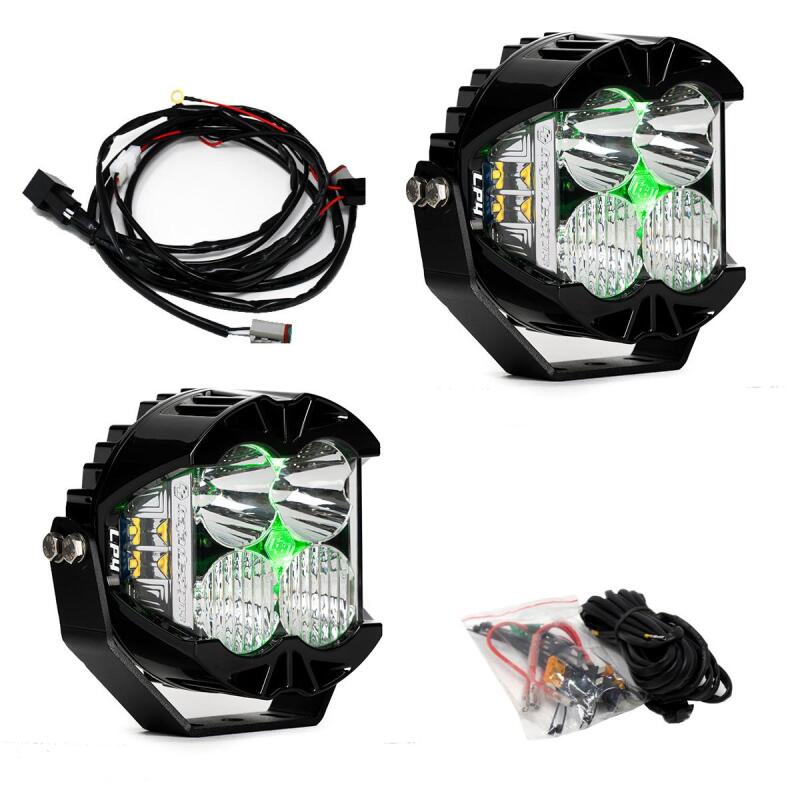 Baja Designs LP4 Pro Driving/Combo LED - Green Backlight (Pair) - Light Bars & Cubes - Baja Designs