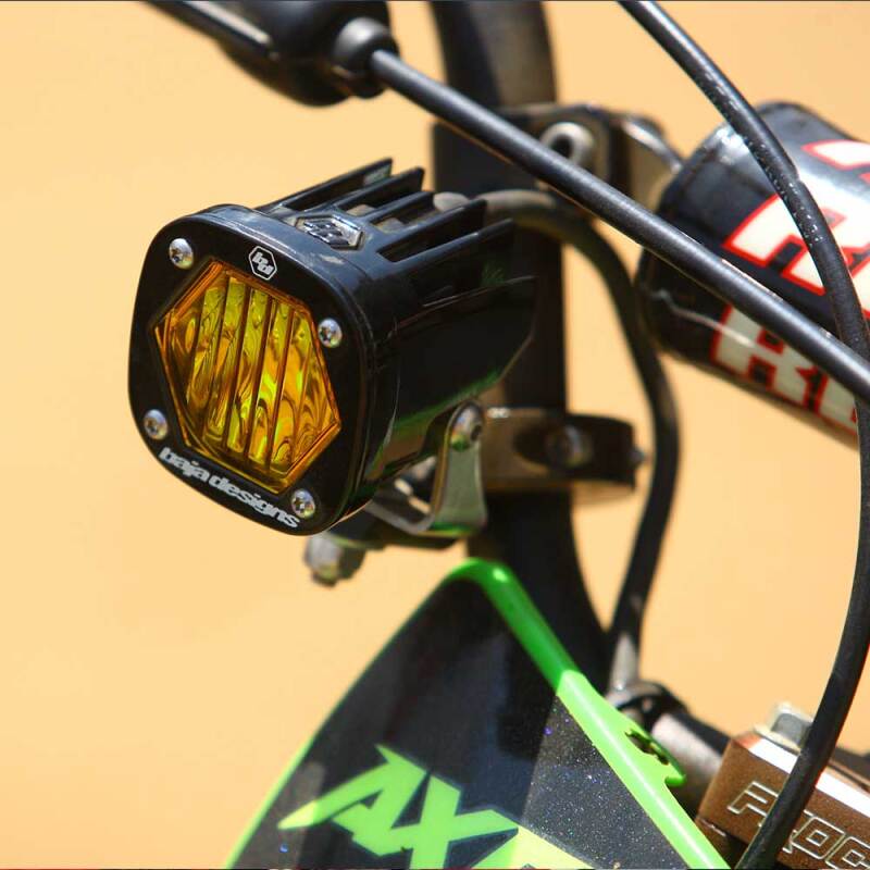 Baja Designs S1 Wide Cornering Electric Start Pit Bike LED Light - Amber - Light Bars & Cubes - Baja Designs