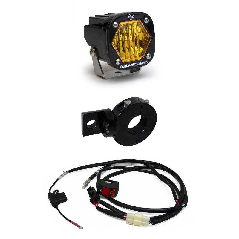 Baja Designs S1 Wide Cornering Electric Start Pit Bike LED Light - Amber - Light Bars & Cubes - Baja Designs