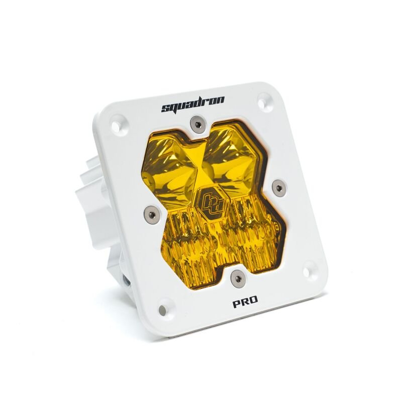 Baja Designs Squadron 2.0 Pro LED Driving/Combo (Flush Mount) - Baja Amber w/White Housing - Light Bars & Cubes - Baja Designs