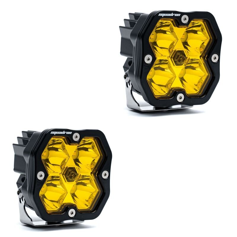 Baja Designs Squadron 2.0 Sport (Pair) LED Spot / No Harness - Baja Amber - Light Bars & Cubes - Baja Designs