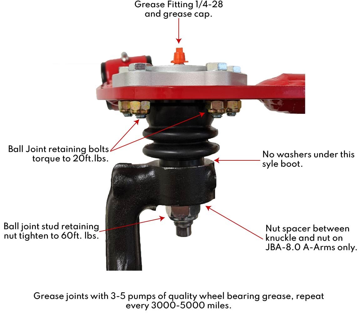 JBA STD High Caster Upper Control Arms for Lexus GX470, Lexus GX460 2003-2023 (1 to 3.5 inch lift)