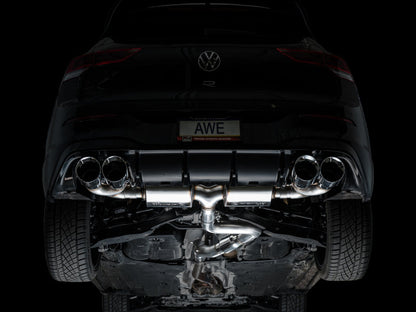 AWE Tuning MK8 Volkswagen Golf R 3in Touring Edition Quad Exhaust - Chrome Silver Tips