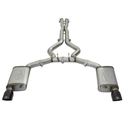 aFe MACHForce XP 3in 304 SS Cat-Back Exhausts w/ Black Tips 15-17 Ford Mustang GT V8-5.0L/V6-3.7L