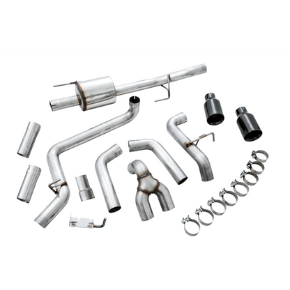 AWE Tuning 2015+ Ford F-150 0FG Dual Exit Performance Exhaust System w/5in Diamond Black Tips