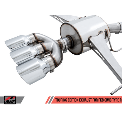 AWE Tuning 2017+ Honda Civic Type R Touring Edition Exhaust w/Front & Mid Pipes - Chrome Silver Tips