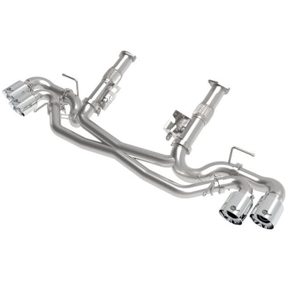 aFe MACH Force-Xp 3in to 2-1/2in 304SS Cat-Back (No Muff.) 2020 Chevy Corvette 6.2L- Polished Tip
