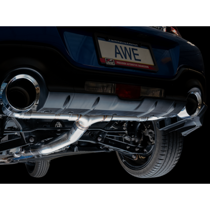 AWE Subaru BRZ/ Toyota GR86/ Toyota 86 Track Edition Cat-Back Exhaust- Chrome Silver Tips