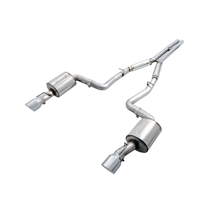 AWE Tuning 2015+ Dodge Charger 6.4L/6.2L SC Non-Resonated Touring Edition Exhaust - Silver Tips