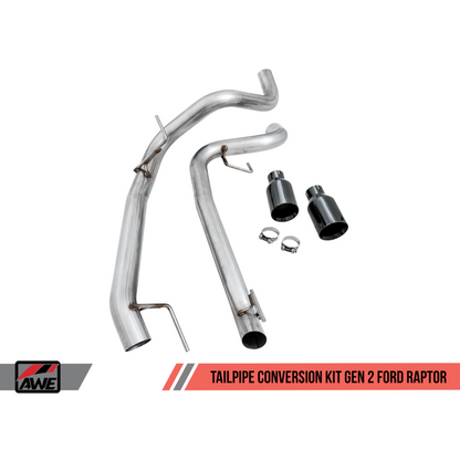 AWE Tuning 2017+ Ford Raptor Tailpipe Conversion Kit w/ Diamond Black Tips