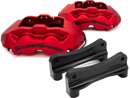 GrimmSpeed 02-21 Subaru WRX/STI 4-Piston Brake Caliper Kit - Red (For 340mm Rotor)