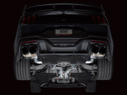 AWE 2024 Ford Mustang Dark Horse S650 RWD SwitchPath Cat-Back Exhaust w/ Quad Diamond Black Tips