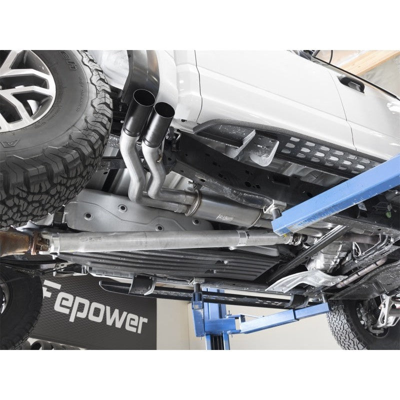 aFe POWER Rebel Series 3in 409 SS Cat Back Exhaust w/ Black Tips 17 Ford F-150 Raptor V6-3.5L