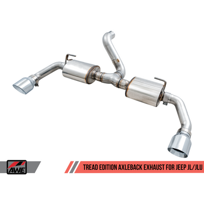 AWE Tuning 2018+ Jeep Wrangler JL/JLU Tread Edition Axle-Back Dual Exhaust - Chrome Silver Tips