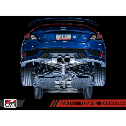 AWE Tuning 2016+ Honda Civic Si Track Edition Exhaust w/Front Pipe & Dual Chrome Silver Tips