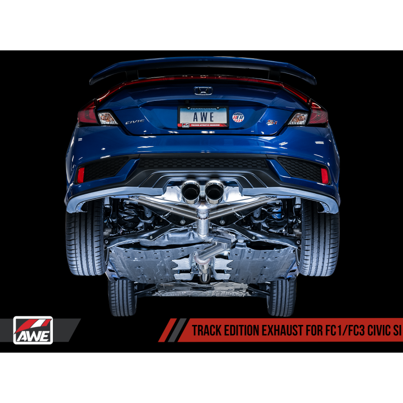 AWE Tuning 2016+ Honda Civic Si Track Edition Exhaust w/Front Pipe & Dual Diamond Black Tips