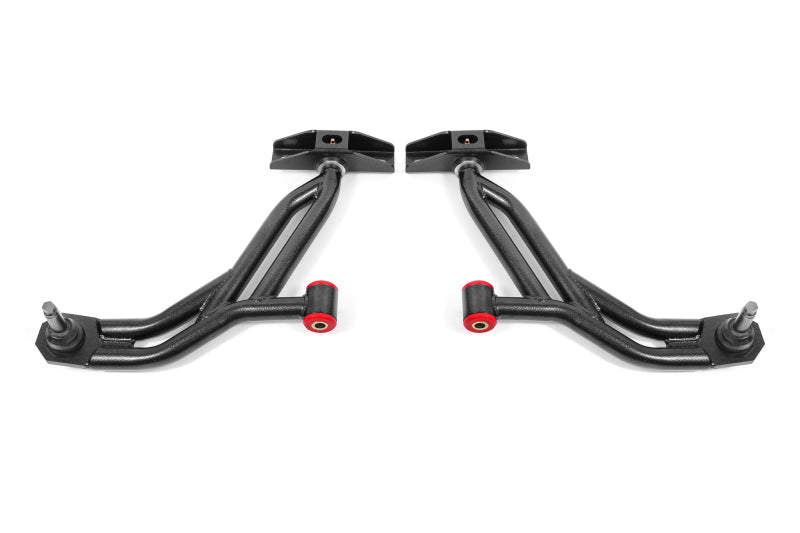 BMR 10-14 Ford Mustang Non-Adj. Lower A-Arms Delrin/Rod w/ 19mm Tall Ball Joint - Black Hammertone-Control Arms-BMR Suspension