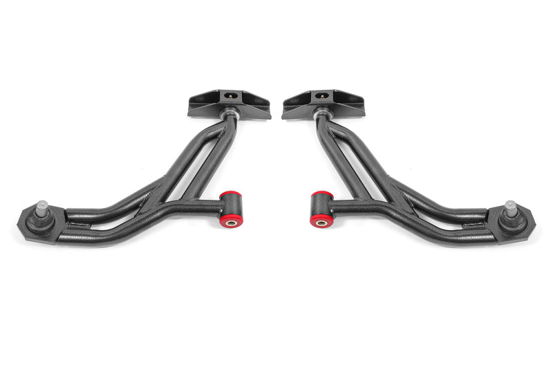 BMR 10-14 Ford Mustang Non-Adj. Lower A-Arms Delrin/Rod w/ 19mm Tall Ball Joint - Black Hammertone-Control Arms-BMR Suspension
