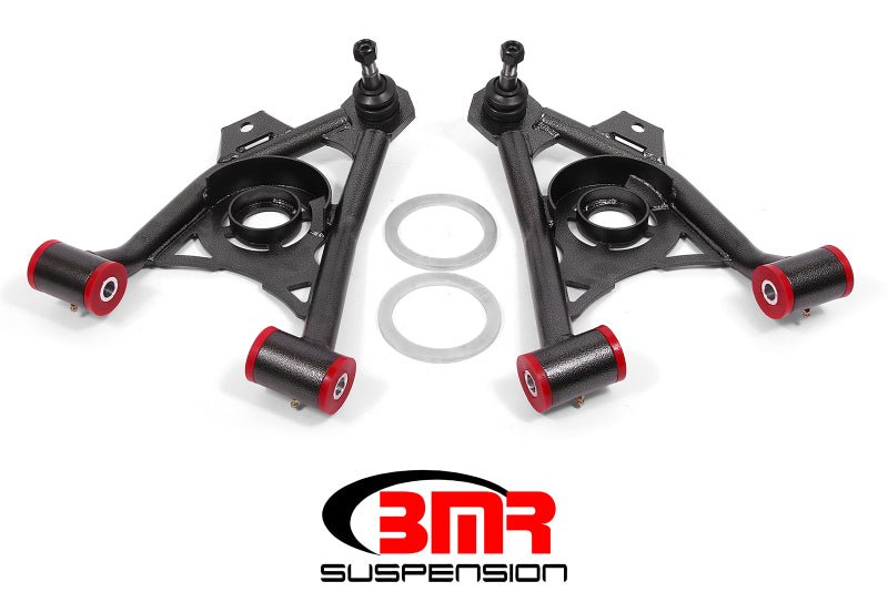 BMR 94-04 Mustang Lower Non-Adj. A-Arms (Poly) w/ Tall Ball Joint / Spring Pocket - Black Hammertone-Control Arms-BMR Suspension