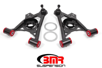 BMR 94-04 Mustang Lower Non-Adj. A-Arms (Poly) w/ Tall Ball Joint / Spring Pocket - Black Hammertone-Control Arms-BMR Suspension