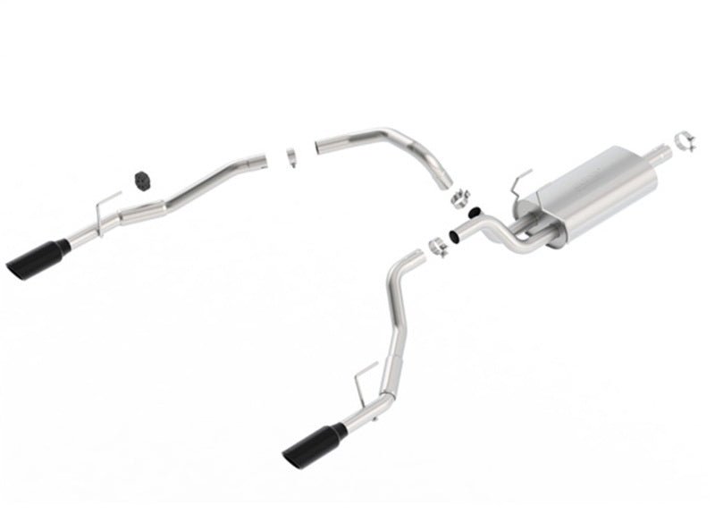 Borla 09-17 Ram 1500 5.7L V8 5in Single Tip Black Chrome Cat-Back Touring Exhaust Through Bumper-Catback-Borla