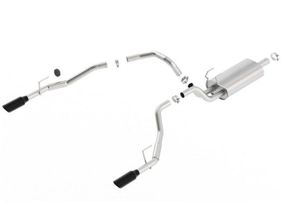 Borla 09-17 Ram 1500 5.7L V8 5in Single Tip Black Chrome Cat-Back Touring Exhaust Through Bumper-Catback-Borla