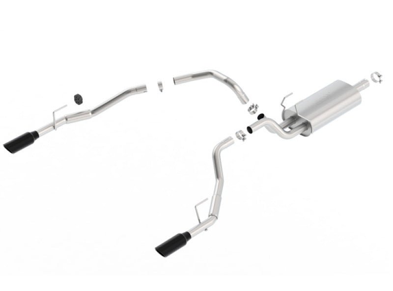 Borla 09-17 Ram 1500 5.7L V8 5in Single Tip Black Chrome Cat-Back Touring Exhaust Through Bumper-Catback-Borla