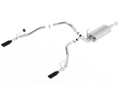 Borla 09-17 Ram 1500 5.7L V8 5in Single Tip Black Chrome Cat-Back Touring Exhaust Through Bumper-Catback-Borla
