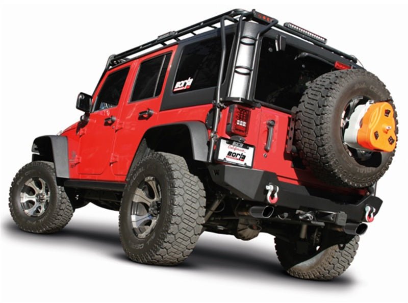 Borla 12-16 Jeep Wrangler 3.6L AT/MT 4DR 4WD S SQ RL AC SR 2.5in 2in TIP 3.5inx3.28in Black Chrome-Catback-Borla