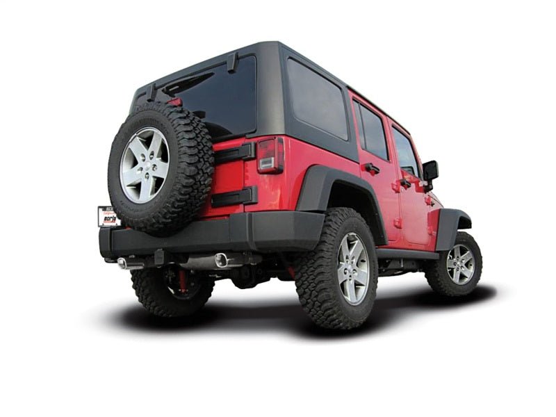 Borla 12-16 Jeep Wrangler 3.6L AT/MT 4WD Single Split Rr Exit Touring Exhaust (rear section only)-Axle Back-Borla