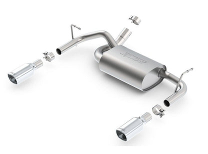 Borla 12-16 Jeep Wrangler 3.6L AT/MT 4WD Single Split Rr Exit Touring Exhaust (rear section only)-Axle Back-Borla