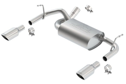 Borla 12-16 Jeep Wrangler 3.6L AT/MT 4WD Single Split Rr Exit Touring Exhaust (rear section only)-Axle Back-Borla