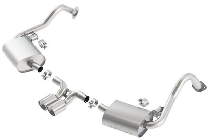 Borla 14-15 Porsche Cayman/Boxster (981) RWD 2Dr Dual Center Rear Exit Catback 4in Tip Exhaust Sys-Catback-Borla