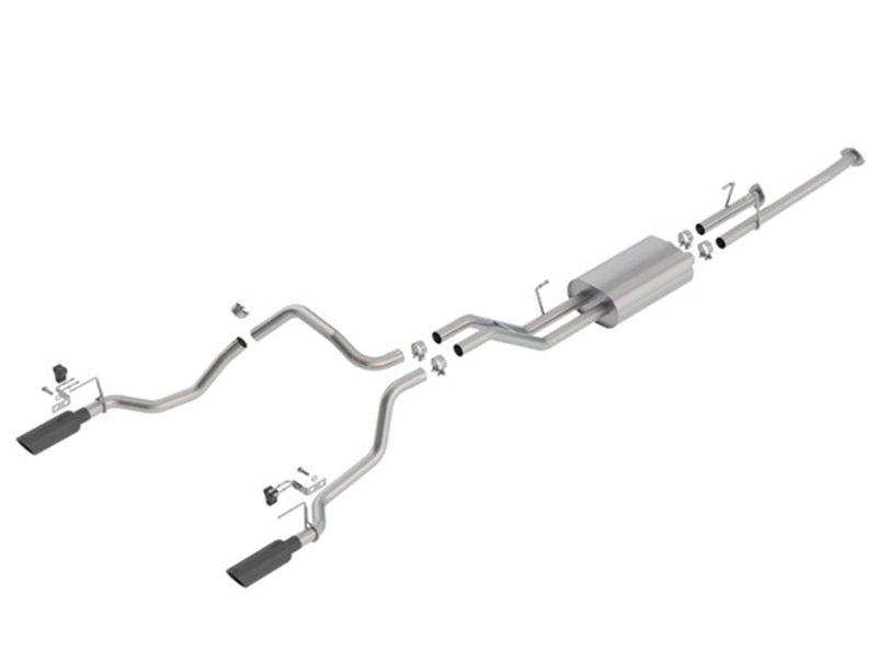 Borla 14-18 Toyota Tundra 4.6L/5.7L V8 AT 2&4WD Crew Max Cat-Back Touring Exhaust - Black Chrome Tip-Catback-Borla