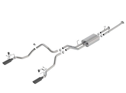 Borla 14-18 Toyota Tundra 4.6L/5.7L V8 AT 2&4WD Crew Max Cat-Back Touring Exhaust - Black Chrome Tip-Catback-Borla