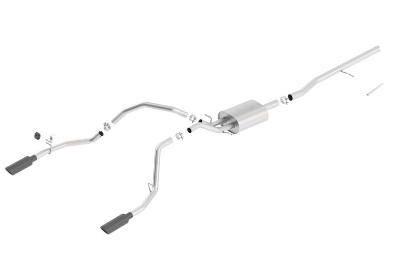 Borla 14 Silv/Sierra C/B Exhaust ATAK 1500 5.3L V8 AT/MT 2&4WD Ext Cab (78.7) WB - Black Chrome-Catback-Borla